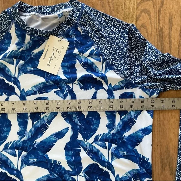 Cabana Life NWT Blue Palms Rashguard and swim skirt set Size XL - Picture 8 of 11